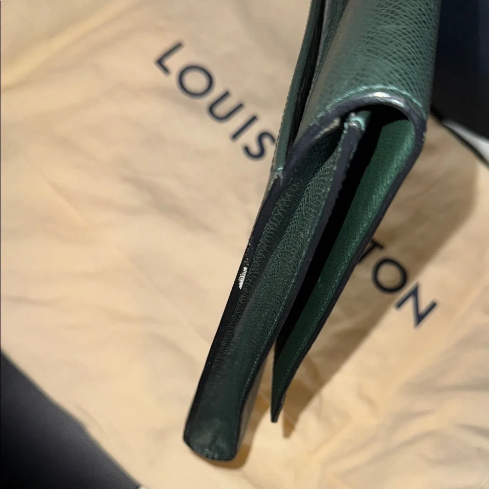 Louis Vuitton Dark Green Document Clutch Laptop Bag